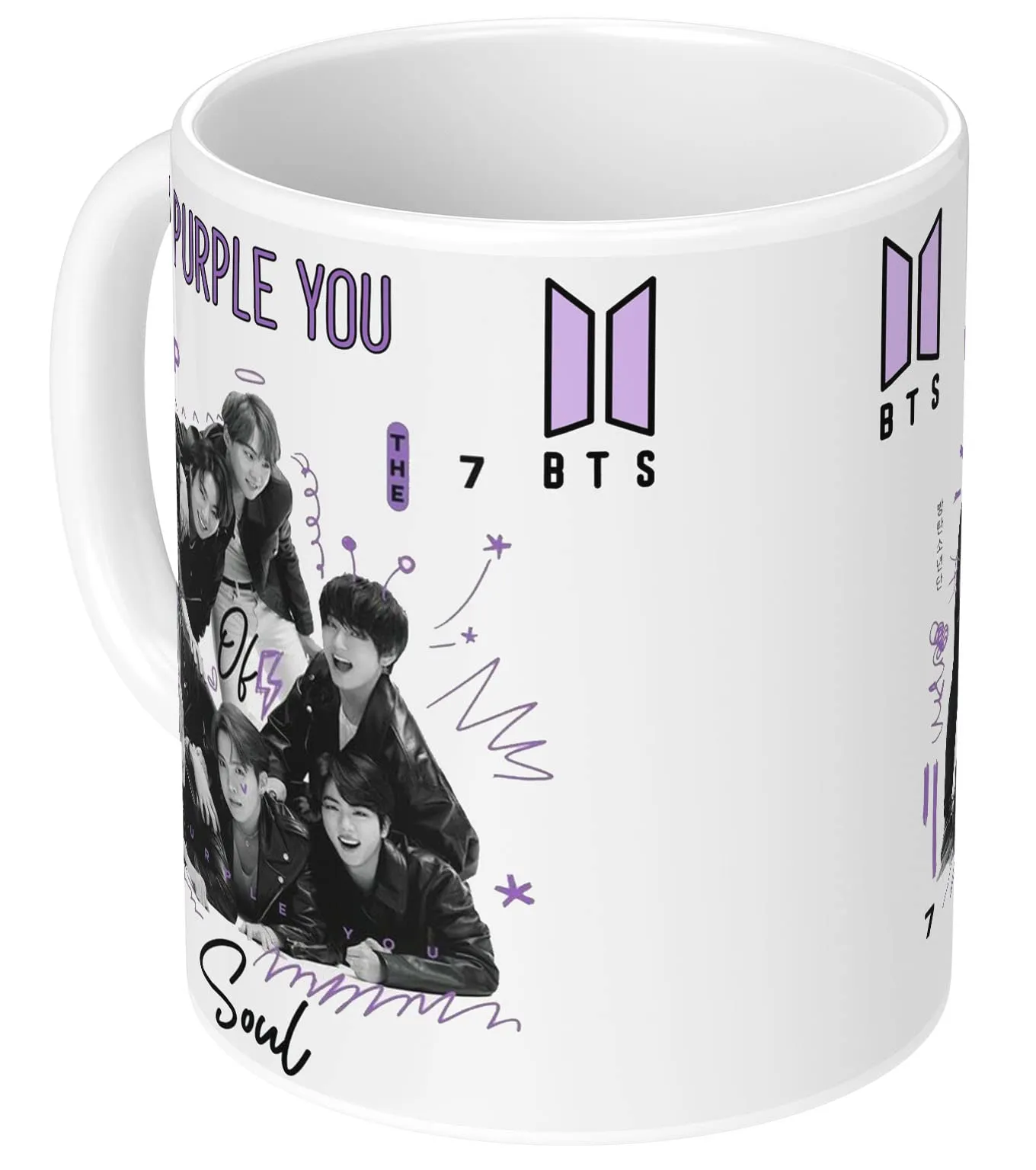 NH10 DESIGNS BTS Printed Mug with Keychain for Girls Boys Birthday Gift for Friends BTS Music Band V Suga J-Hope Jungkook Jin Jimin Rm, BTS Mug (Coffee Mug-350ml) -B61WMK 3 (Ceramic)