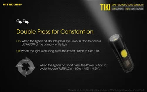 Nitecore Tiki 300 Lumen Rechargeable Keychain Flashlight