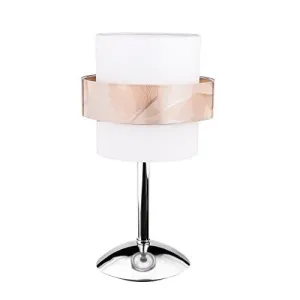 OKTAY LIGHTING BROWN PLEXI ROUND TABLE LAMP, CREAM