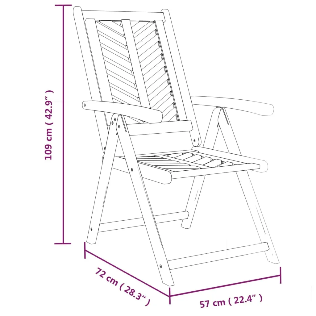 Patio Chair Reclining Chair Seating Outdoor Furniture Solid Wood Acacia