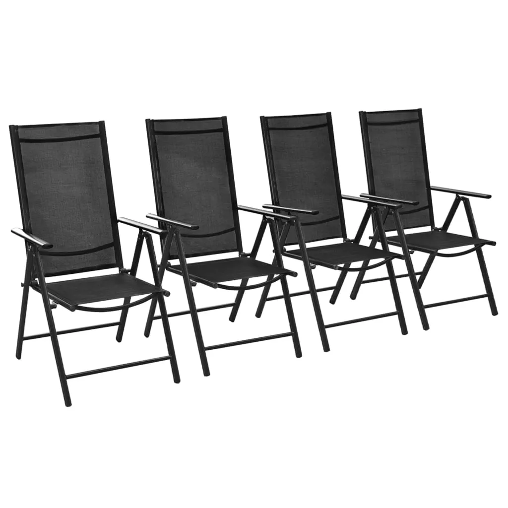 Patio Folding Chairs Camping Garden Lawn Chair Aluminum and Textilene