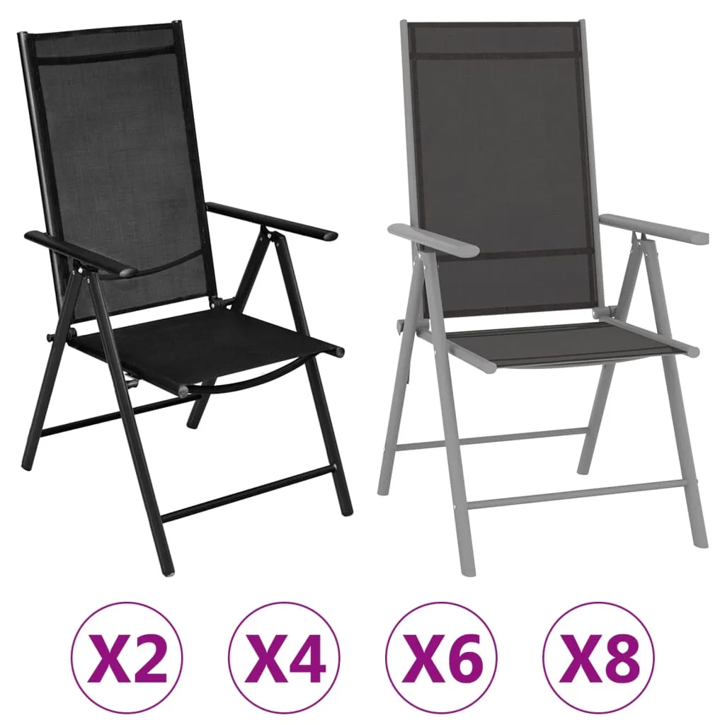 Patio Folding Chairs Camping Garden Lawn Chair Aluminum and Textilene