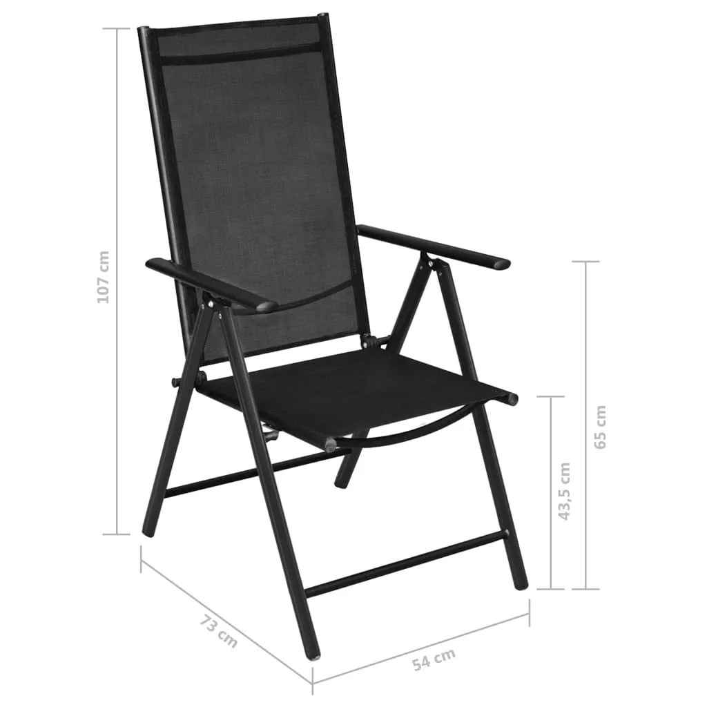 Patio Folding Chairs Camping Garden Lawn Chair Aluminum and Textilene