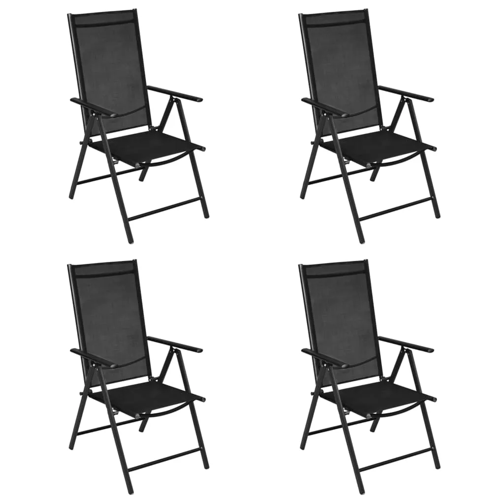 Patio Folding Chairs Camping Garden Lawn Chair Aluminum and Textilene