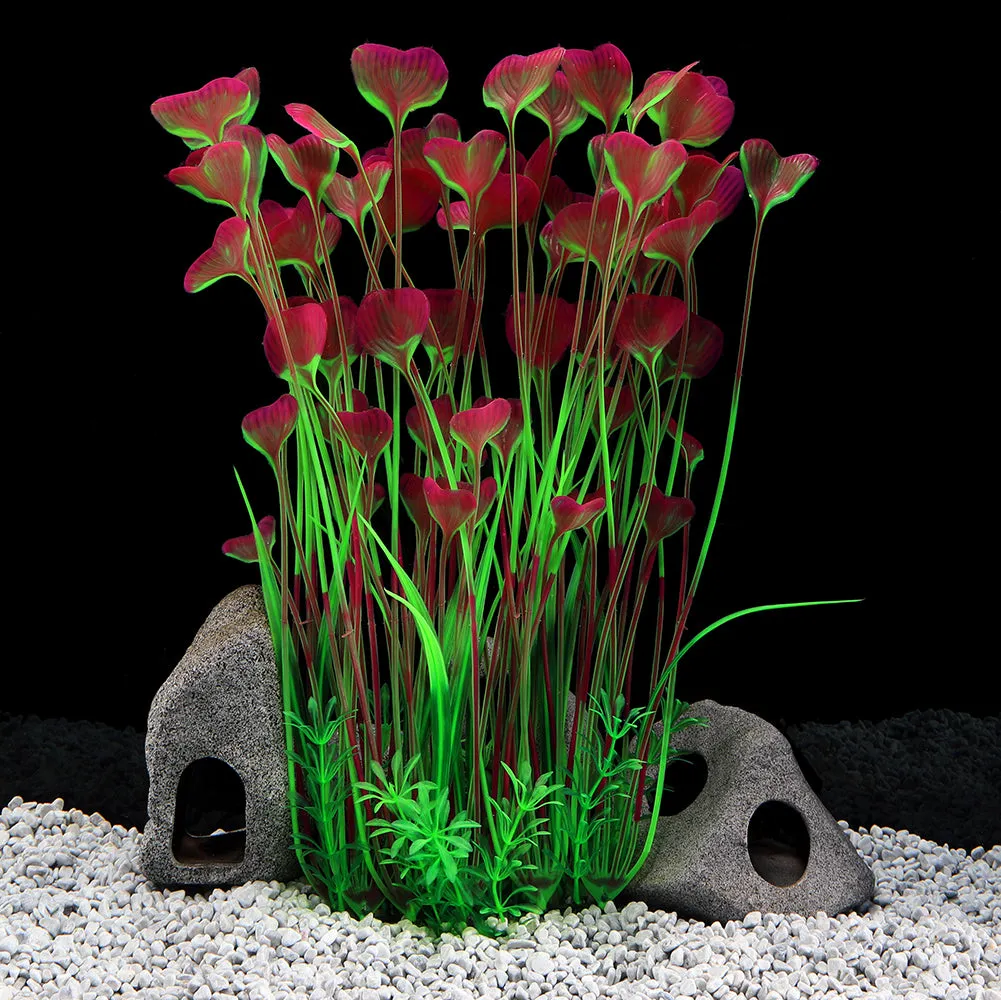 QUMY 15.7" Tall Aquarium Plants Plastic