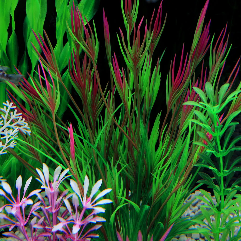 QUMY Aquarium Plants Plastic 14PCS