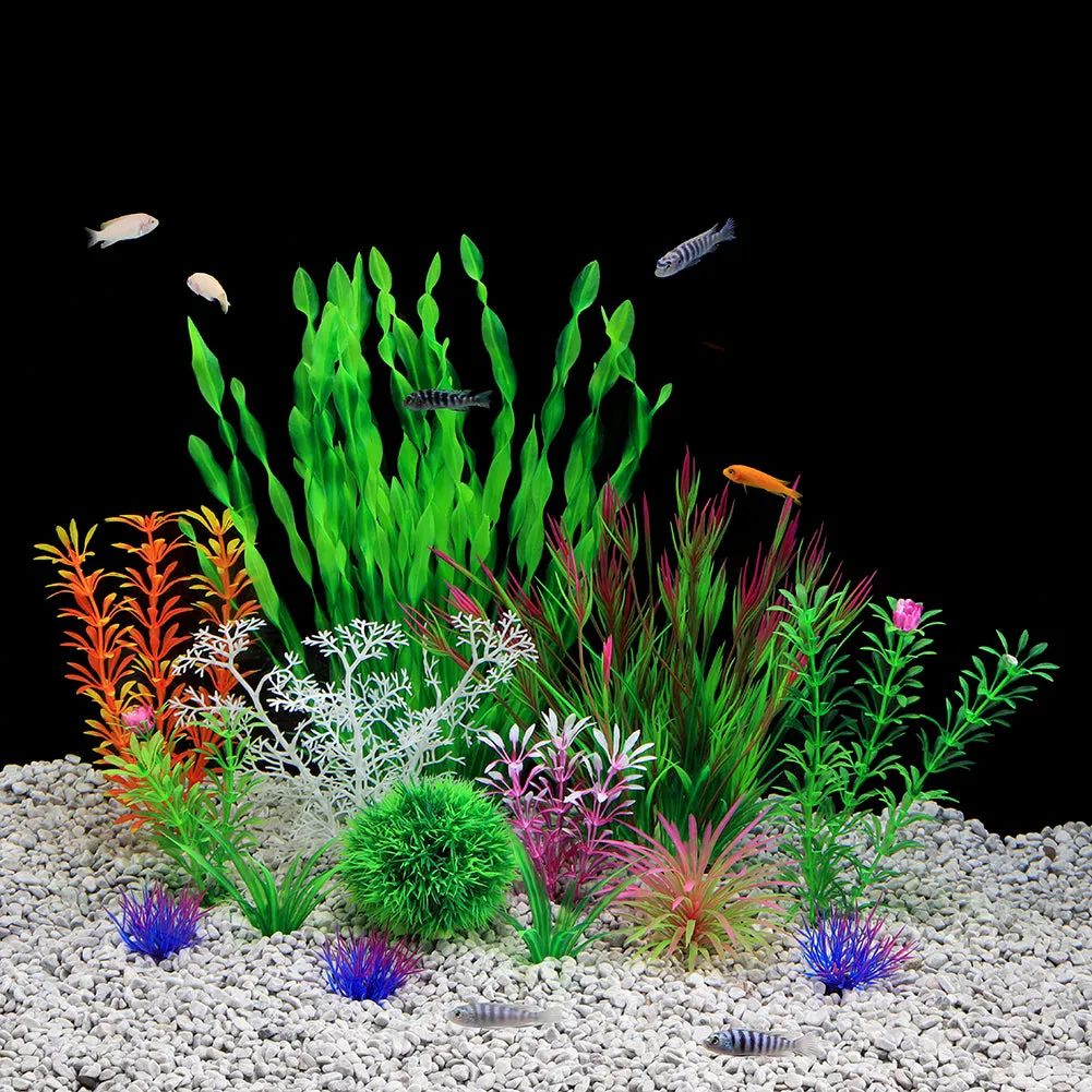 QUMY Aquarium Plants Plastic 14PCS