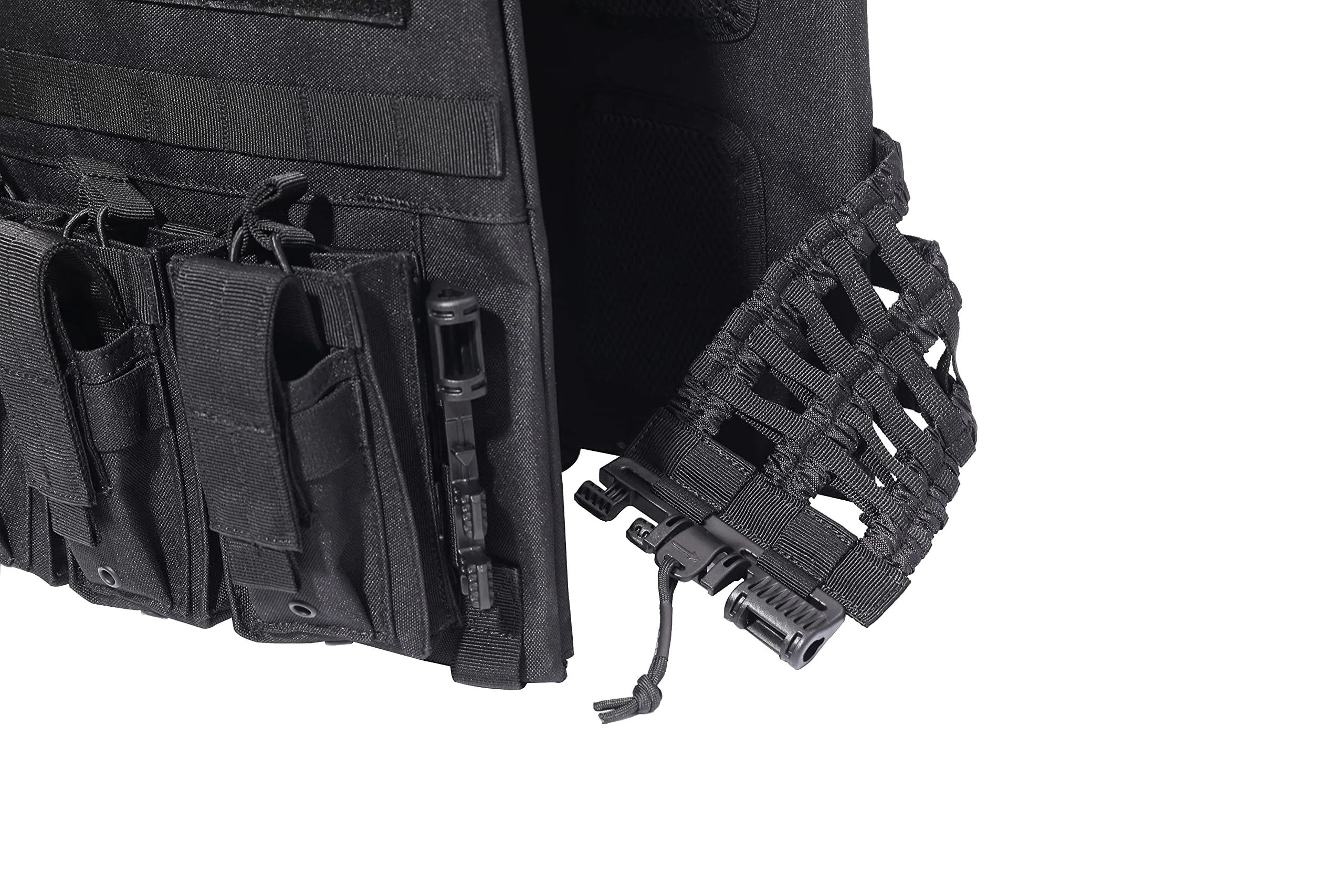 "BLACK RAMBO" LEVEL IV ARMORED VEST COMBO  (LIGHTWEIGHT LEVEL IV (2) 10x12 Front/Back Ceramic PE Plates))