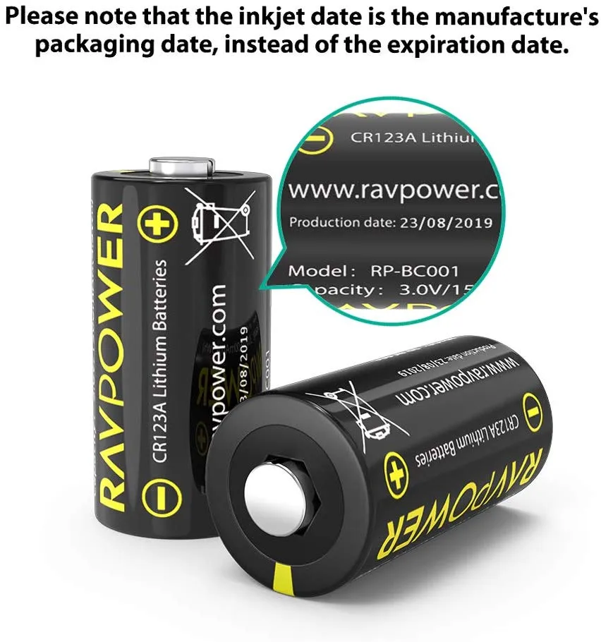 RAVPower CR123A 3V Lithium Battery