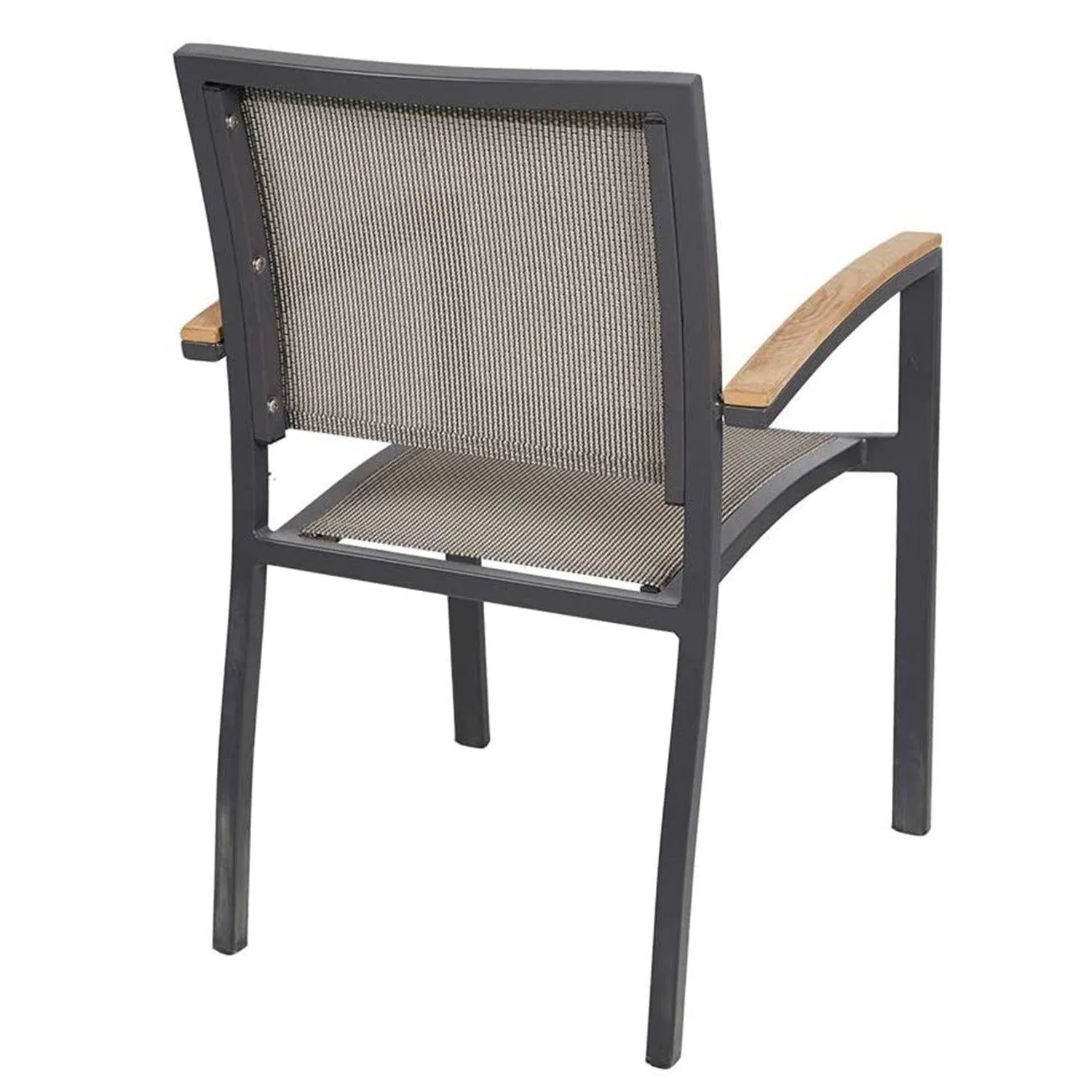 Set of 4 Stacking Metal Patio Dining Kitchen Chair Comfortable Mesh Seat Metal Armchair