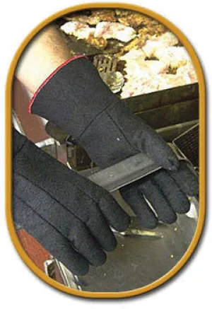 SHOWA Best Glove Size 7 Black 14" Char-Guard Non-Woven Lined Heat Resistant Glove With Gauntlet Cuff