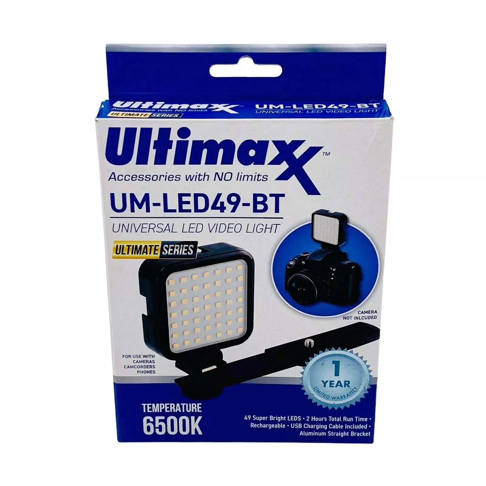 Ultimaxx Mini 49 LED Video Light - USB / Built-In Rechargeable Li-ion Battery