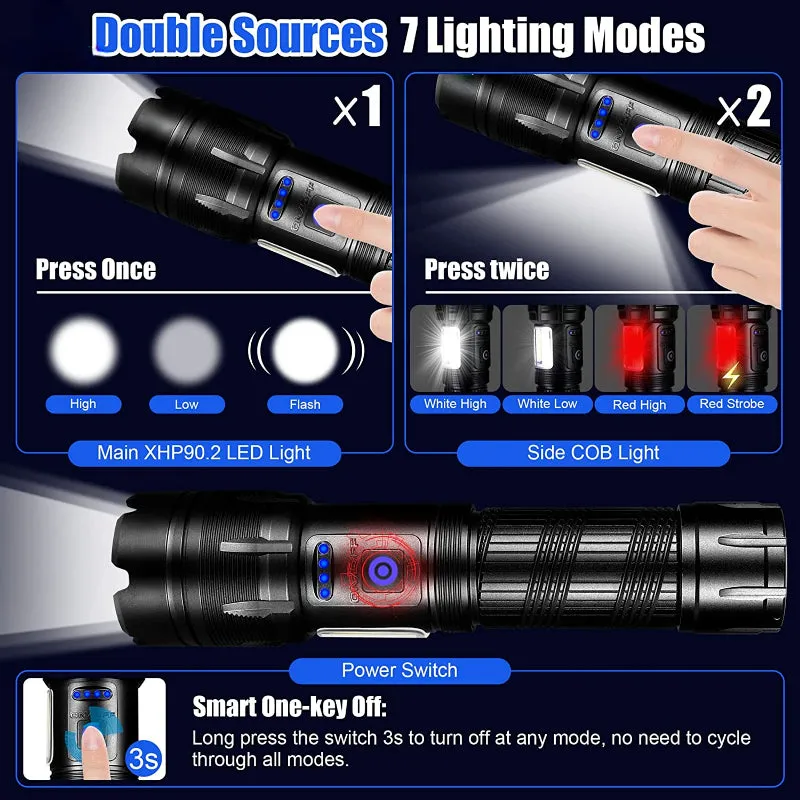 XHP360 Ultra High Power LED Flashlight for Outdoor Adventures