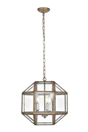 ZC121-LD6001D14S - Living District: Caro Collection Pendant D14 H15 Lt:3 Vintage Sliver Finish